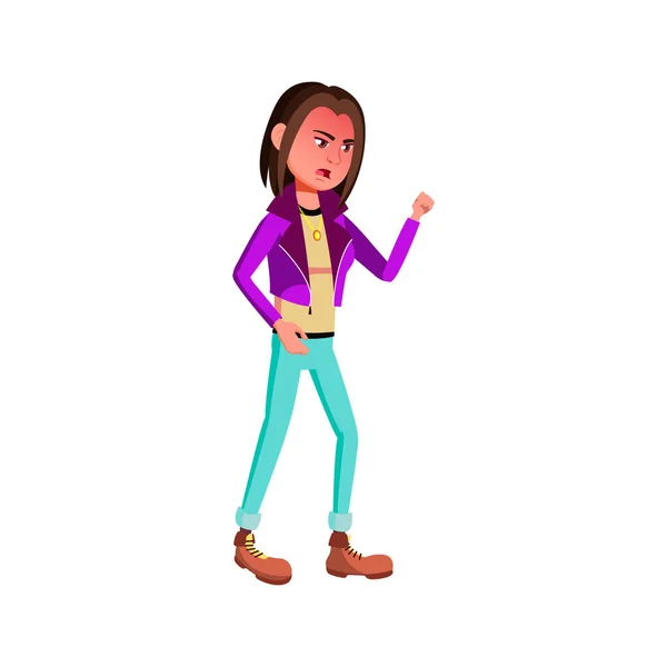 Frustrated girl screaming at boyfriend in amusement park cartoon vector — ストックベクタ