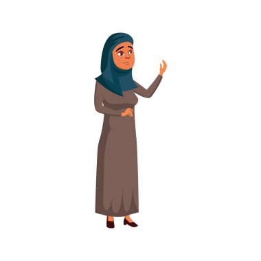 İslamcı kadın hüzünlü şarkı söylüyor.