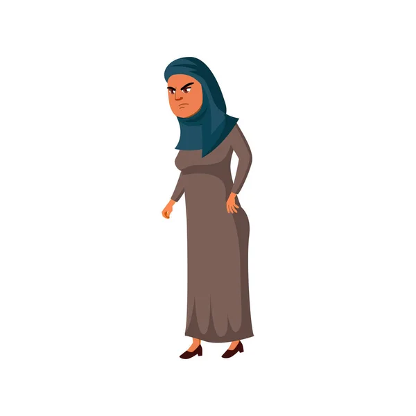Gekke Arabische vrouw scolds kind cartoon vector — Stockvector