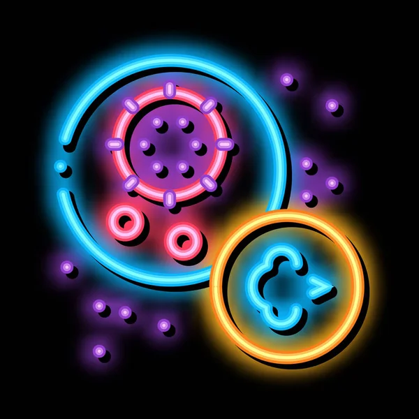 Virüs hastalığı astım neon ışığı taşıyıcısı. Parlak ikon virüs hastalığı astım işareti. şeffaf sembol çizimi