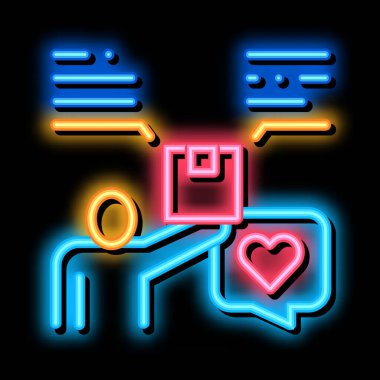 Genel görünüm neon ışığı vektörü satın aldı. Parlak simge genel görünümü ürün işareti satın aldı. şeffaf sembol çizimi