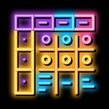 Yeni doğan neon ışığı vektörünün apgar skoru. Yeni doğan burcunun parlak simgesi. şeffaf sembol çizimi