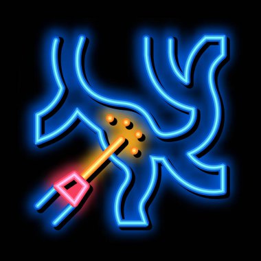 Lazer tedavisi varis damarları neon ışık işareti taşıyıcısı. Parlak ikon lazer tedavisi varis işareti. şeffaf sembol çizimi