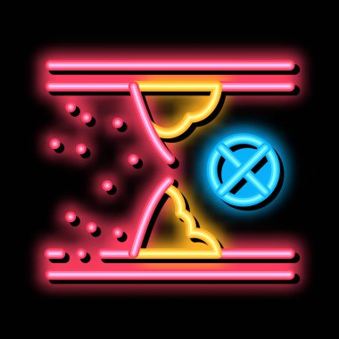 Kan damarı neon ışığı vektörünün tıkanması. Kan damarlarında parlak ikon tıkanıklığı var. şeffaf sembol çizimi