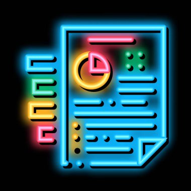 Denetim neon ışığı vektörünün bilgi grafiği. Denetim işaretinin parlak simge bilgisi. şeffaf sembol çizimi