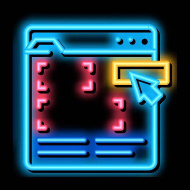 Web sitesi neon ışık işareti vektörü düzenleniyor. Parlak simge düzenleme web sitesi işareti. şeffaf sembol çizimi