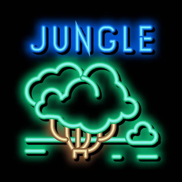 Lungle Tree Neon Light Sign Vektor Leuchtende Helle Symbol Lungle — Stockvektor