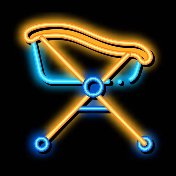Kąpiel na kołach neon świecące ikona ilustracja — Wektor stockowy
