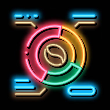 kahve karakteristiği neon parıltısı resimleme