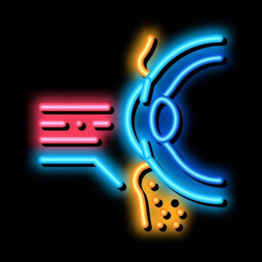 Tıbbi göz kapağı ameliyatı neon ışıklı ikon çizimi