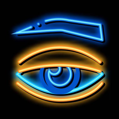 göz kapağı tıbbi sorunu neon parlaklık simgesi illüstrasyonu