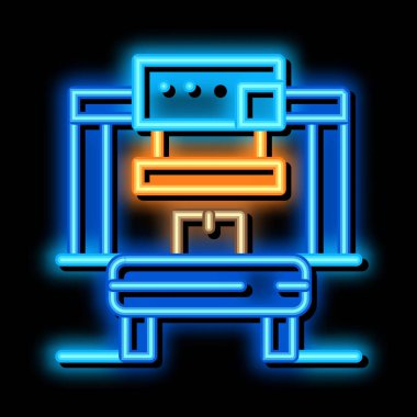 imalat aracı neon parlaklık simgesi illüstrasyonu