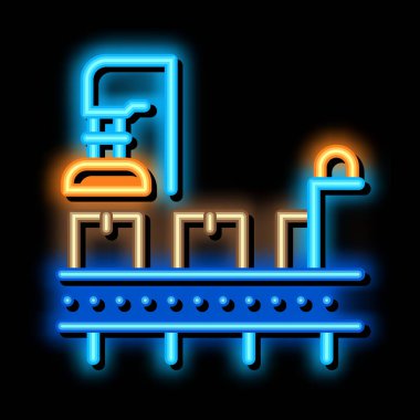 Üretim süreci neon parıltısı resimleme