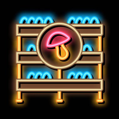 mantar çiftliği depolama ikonu vektör çizelgesi çizimi