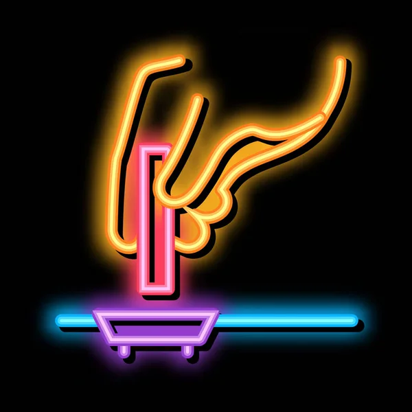 Limpeza de dreno agente químico neon brilho ícone ilustração — Vetor de Stock