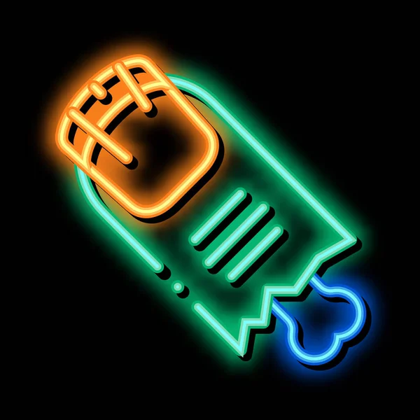 Cadılar bayramı parmağı neon ışıklı ikon illüstrasyonu — Stok Vektör