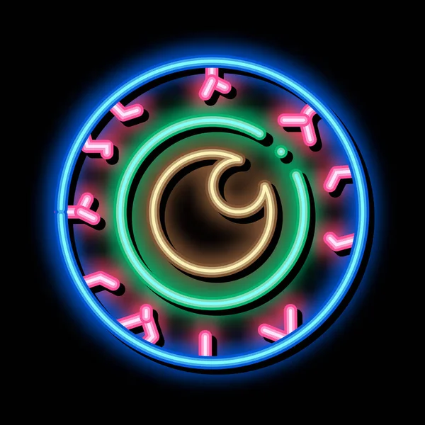 Halloween oog neon gloed pictogram illustratie — Stockvector