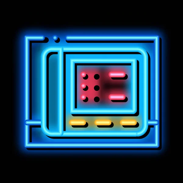 Cardio elektronisches Gerät Neon Glow Symbol Illustration — Stockvektor