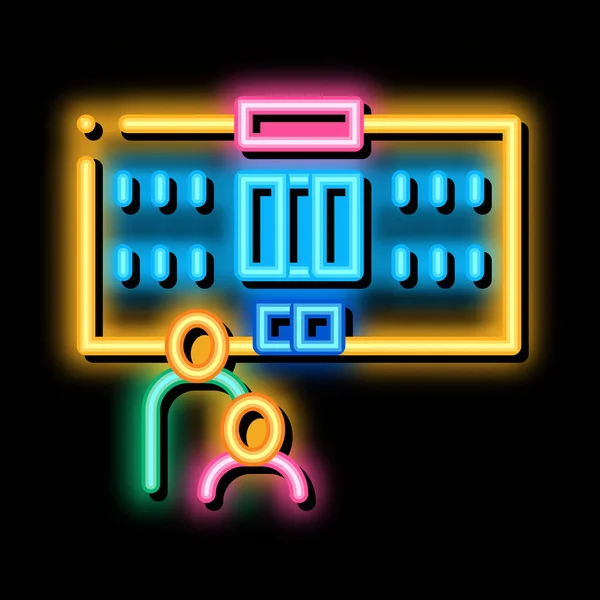 Voorschoolse gebouw neon gloed pictogram illustratie — Stockvector