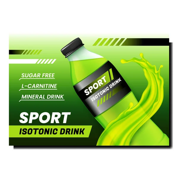 Sport Isotonisches Getränk Werbeplakat Vektor — Stockvektor