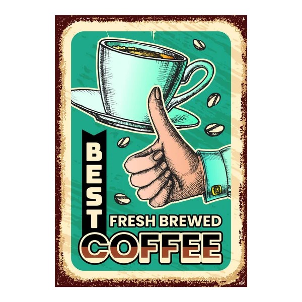 Frisch gebrühter Kaffee-Drink wirbt für Poster-Vektor — Stockvektor