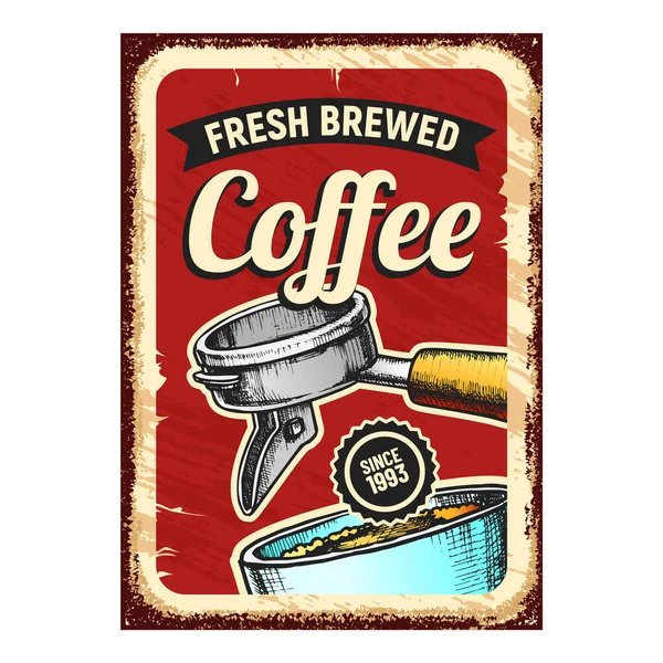 Vector de cartel de publicidad de café recién hecho — Vector de stock