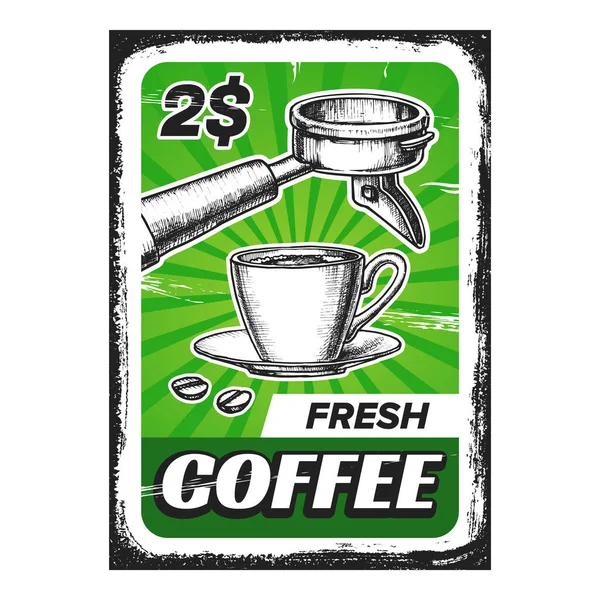 Café fresco Publicidad creativa Poster Vector — Vector de stock