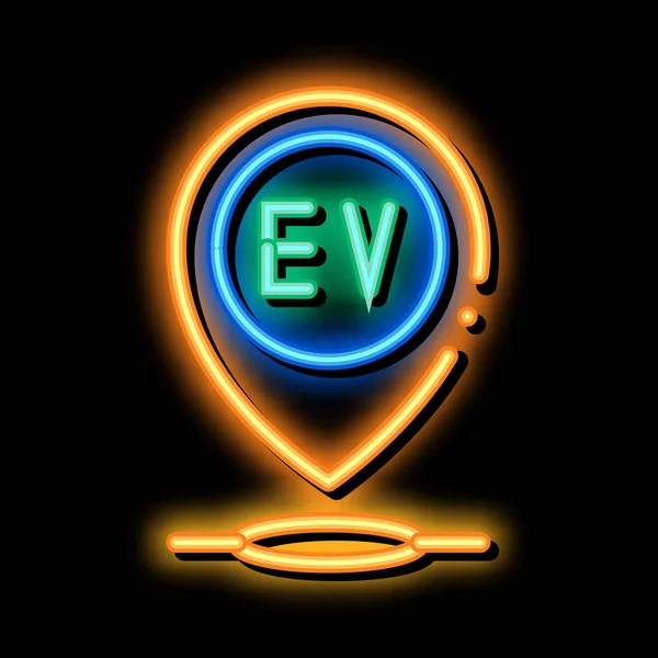 Electro chard station gps mark neon glow icon illustration — Archivo Imágenes Vectoriales