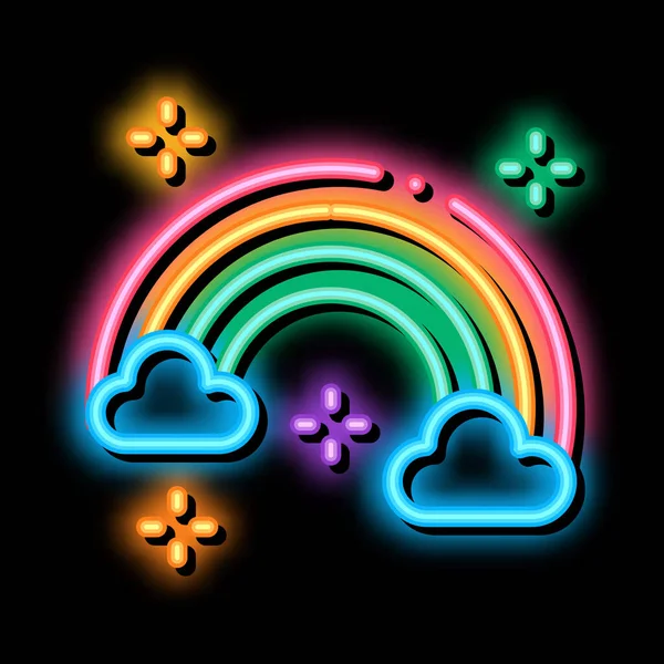 Lgbt regenboog neon gloed pictogram illustratie — Stockvector