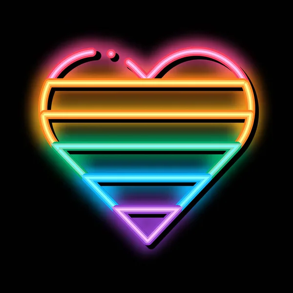 Lgbt hart neon gloed pictogram illustratie — Stockvector