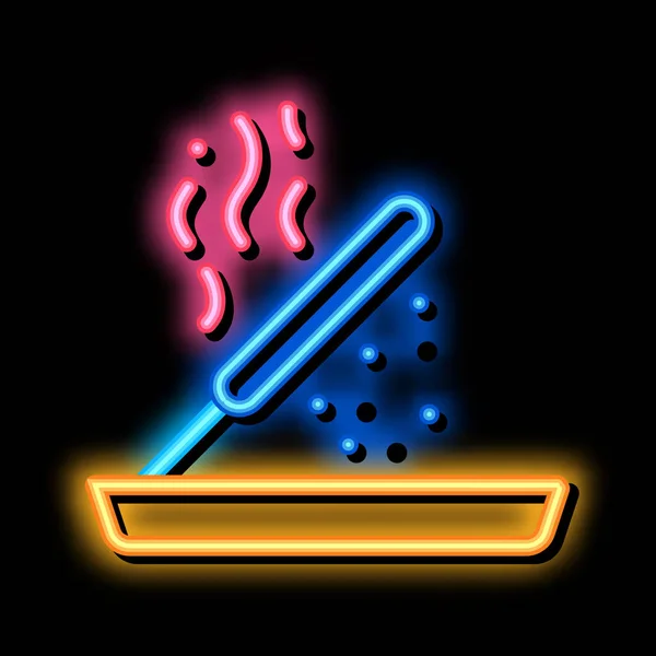 Bâton aromatique néon scintillant icône illustration — Image vectorielle