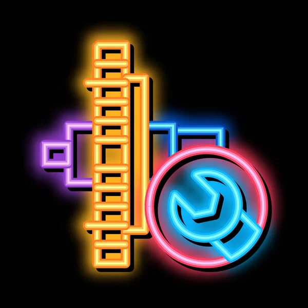 Watch gear repair neon glow icon illustration — Stockvektor