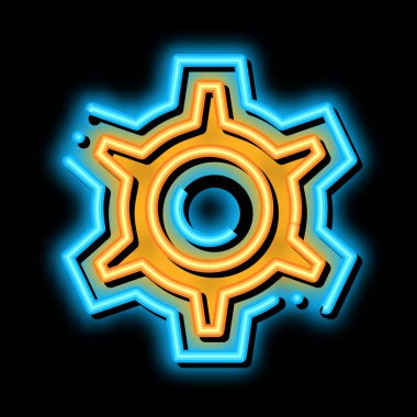 Web mağazası neon ışıklı simge illüstrasyonunda çalışıyor