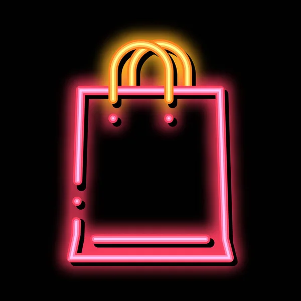 Webshop çanta neon ışıklı simge illüstrasyonu — Stok Vektör