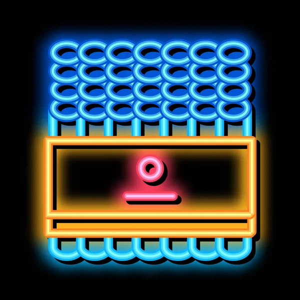 Vuurwerk set neon gloed pictogram illustratie — Stockvector
