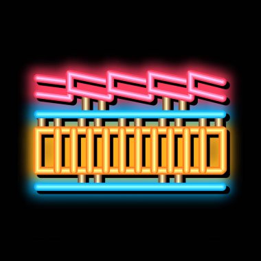 çatı katmanları neon ışıklı ikon resimlemesi