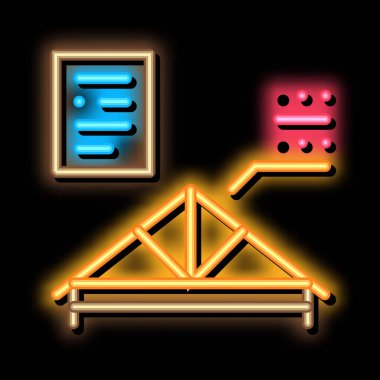 çatı iskeleti neon ışıltısı resimleme