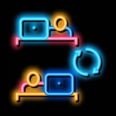 İnternet bağlantısı çalışanı neon parıltısı illüstrasyonuName