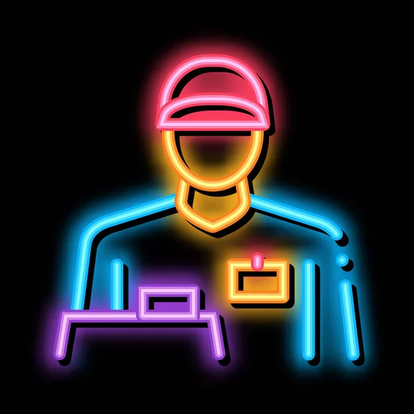 Kasiarz zawód neon blask ikona ilustracja — Wektor stockowy