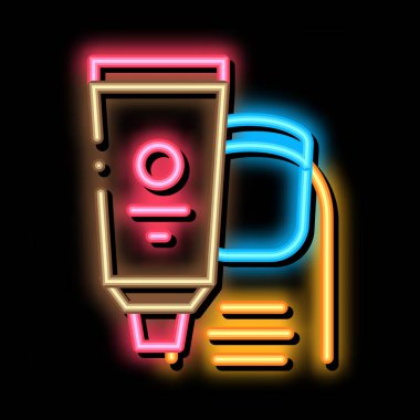 Enfeksiyonlu tırnak törpüsü, neon parlaklık simgesi illüstrasyonu