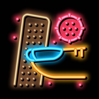 Tırnak enfeksiyonu araştırması neon parlaklık ikonu resimlemesi