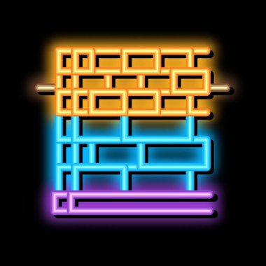 blok temel neon parlaklık simgesi illüstrasyonu