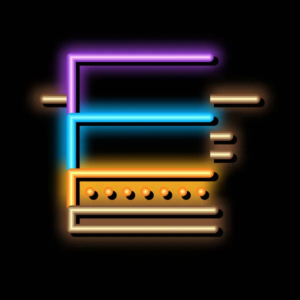 Galleggiante fondazione neon bagliore icona illustrazione — Vettoriale Stock