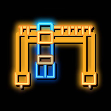 Neon ışıklı konteyner resimli vinç terminali