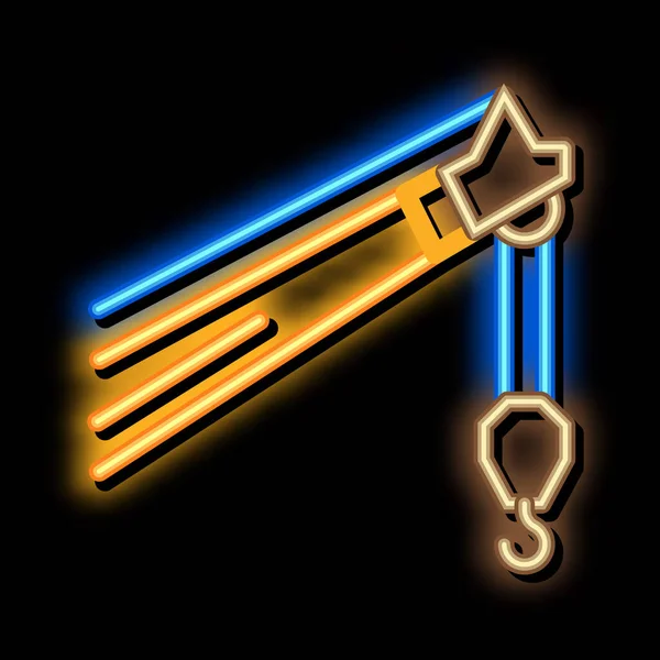 Crane machine hook neon glow icon illustration — Stockvektor