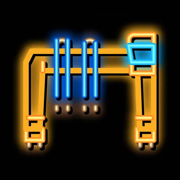 Ipari daru neon világítás ikon illusztráció — Stock Vector