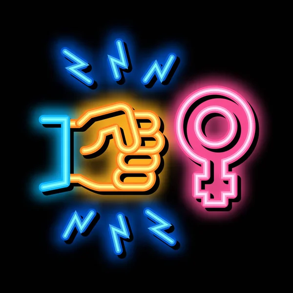 Hit female sex neon glow icon illustration — Stock Vector