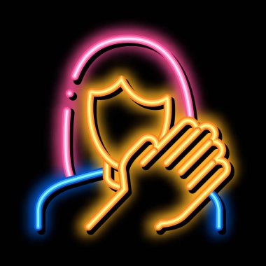 hit kadın neon ışıklı ikon illüstrasyonu