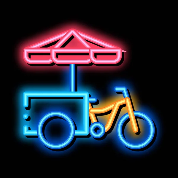 Fast food rower neon blask ikona ilustracja — Wektor stockowy