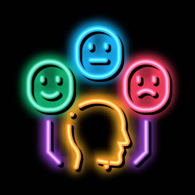 pozitif nötr negatif insan geri besleme neon parlaklık resimleme